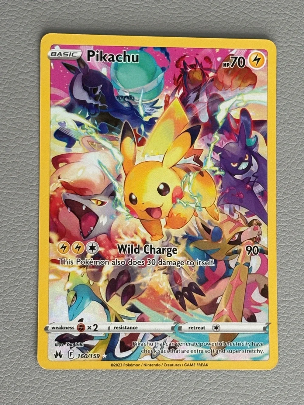 *SOLD* Pokémon Pikachu TCG Card Crown Zenith 160/159 Holo Secret Rare NM/Mint